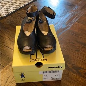 Black Fly London peep hole YaYa shoe